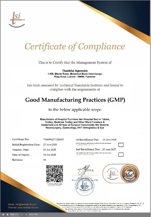 gmp good manufacturing certificates
