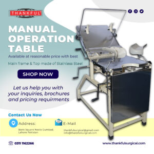 Manual Operation Table in Pakistan